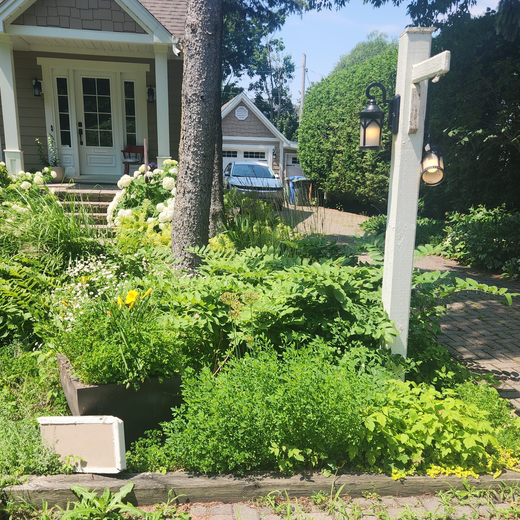 Custom Cedar Address Plaque and Light Bracket Repair — before